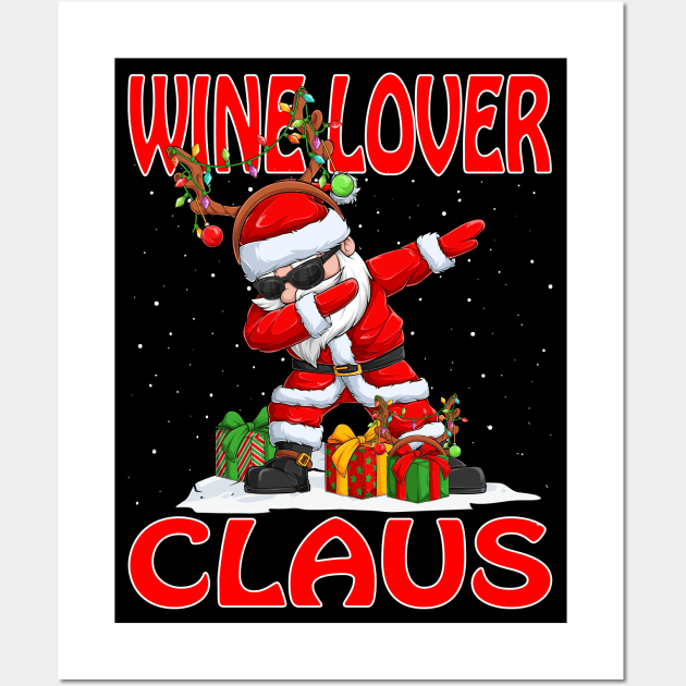 Wine Lover Santa Claus Reindeer Christmas Matching Costume Wall Art by intelus